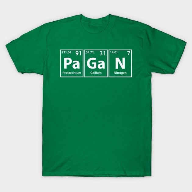 Pagan (Pa-Ga-N) Periodic Elements Spelling T-Shirt by cerebrands